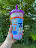 Fall Pumpkins & Coquette Bows Drink Sleeve